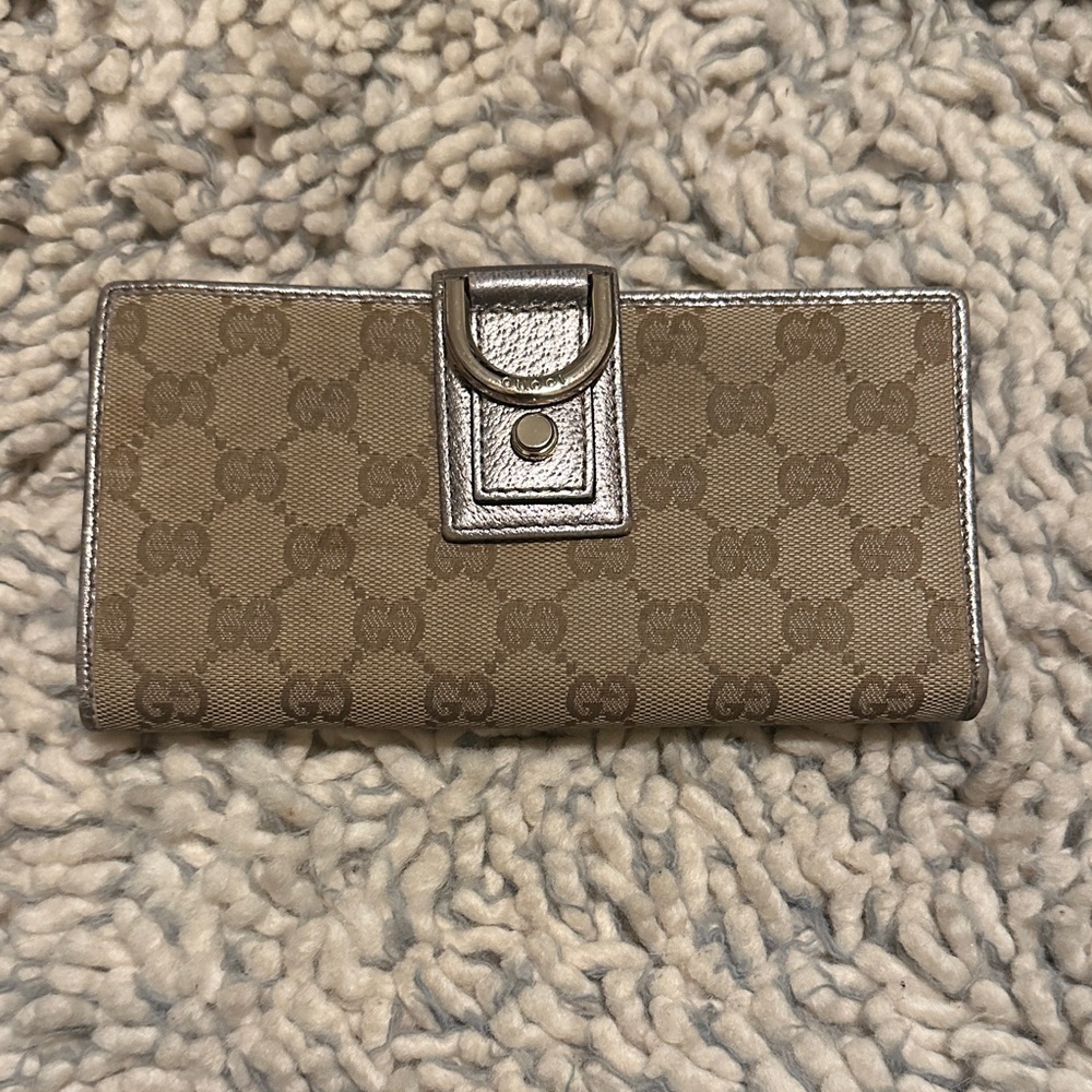 Gucci Brown and Silver Wallet
